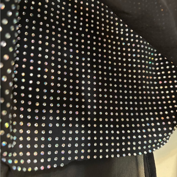 SHERI BODELL Silk Chiffon Rhinestone Cutout Sleeveless Designer Designer Top - Picture 8 of 10